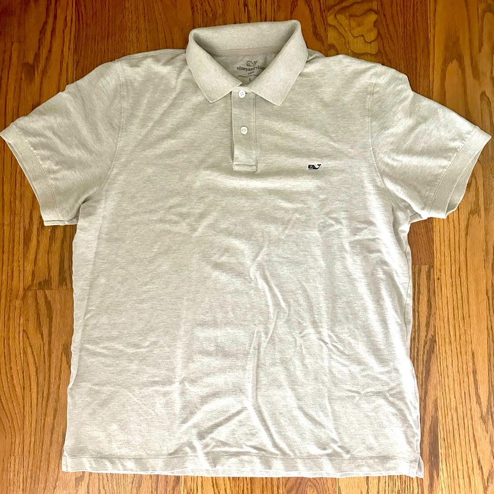 Men’s Vineyard Vines Polo- Light Gray Size Large